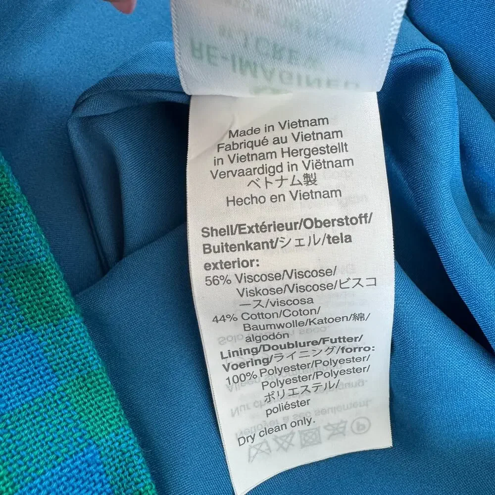 J.CREW Parke Colorful Gingham Plaid Deep Blues Preppy A-Line Mini Skirt NEW- 8